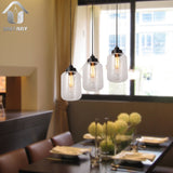 Unitary Brand Vintage Glass Shade Jar Pendant Light Max 180W with 3 Lights Painted Finish