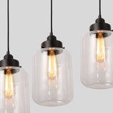 Unitary Brand Vintage Glass Shade Jar Pendant Light Max 180W with 3 Lights Painted Finish
