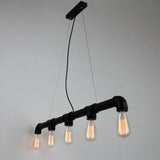 Vintage Metal Water Pipe Pendant Light With 5 Lights - unitarylighting