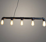 Vintage Metal Water Pipe Pendant Light With 5 Lights - unitarylighting