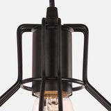 Rustic Black Metal Cage Dining Room Pendant Light with 3 Lights - unitarylighting