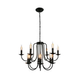 Unitary Brand Antique Black Metal Wrought Iron Dining Room Candle Chandelier with 12 E12 Bulb Sockets 480W Painted Finish