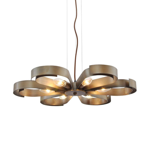 Unitary Brand Antique Copper Metal Floral Pendant light with 6 E12 Bulb Sockets 360W Copper Finish - unitarylighting