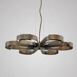 Unitary Brand Antique Copper Metal Floral Pendant light with 6 E12 Bulb Sockets 360W Copper Finish - unitarylighting