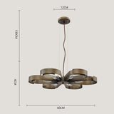 Unitary Brand Antique Copper Metal Floral Pendant light with 6 E12 Bulb Sockets 360W Copper Finish - unitarylighting