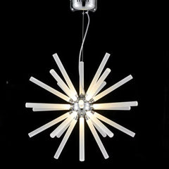 Unitary Brand Modern White Acrylic Nature White LED Ice Bar Chandelier with Max 18W Chrome Finish