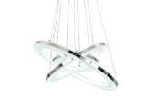 UNITARY  Modern  LED Acrylic Pendant Lighting With 3 Rings Max 33W Chrome Finish - unitarylighting